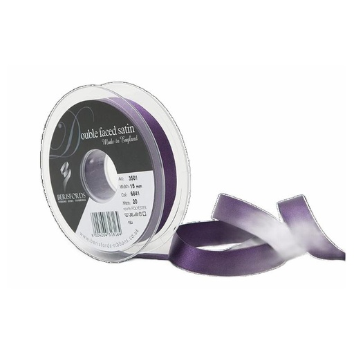 [350115#6841] Berisfords Double faced satijnlint, 15mm breed, rol 20m, Blackberry