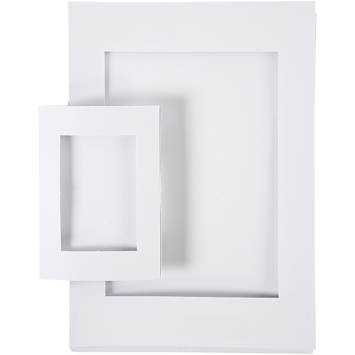 [CR23630] Cartes passe-partout, dim. A4+A6 , 230 gr, blanc, 2x60 pièces