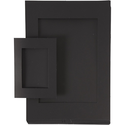 [CR23631] Cartes passe-partout, dim. A4+A6 , 180 gr, noir, 2x60 pièces