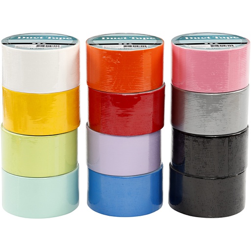 [CR24680] Ruban adhésif, Couleur unie, L : 48 mm, ass. de couleurs, 12x5 m/ 1 Pq.