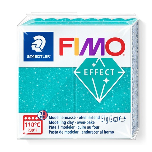 [S8010E#392] Fimo effect glitter/galaxy boetseerklei, 57gr - turkoois