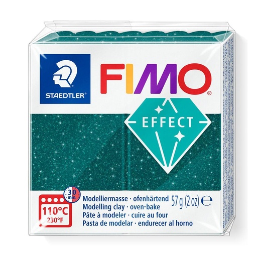 [S8010E#562] Fimo effect glitter/galaxy boetseerklei, 57gr - groen