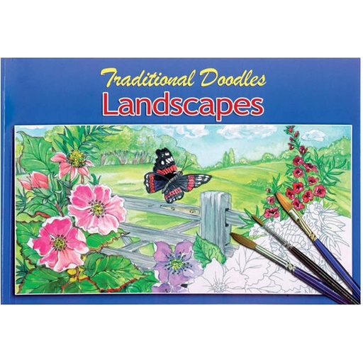 [WF3070#02] Kleurboek, 21 x 21 cm, 80 in te kleuren prenten, "Landschappen"