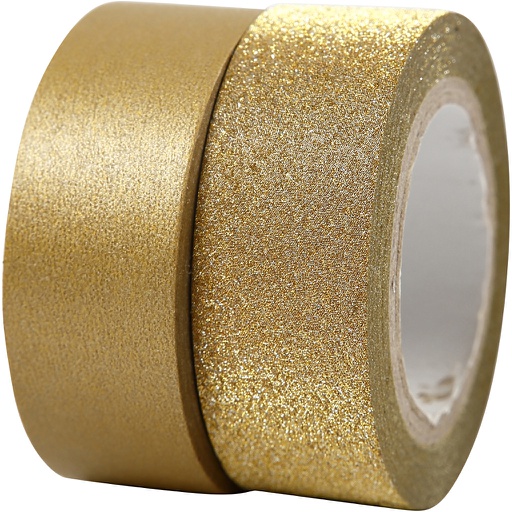 [CR25220] Ruban adhésif design, L: 15 mm, or, 2 rouleau/ 1 Pq.