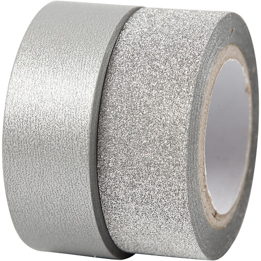 [CR25221] Masking tape, B: 15 mm, zilver, 2 rol/ 1 doos