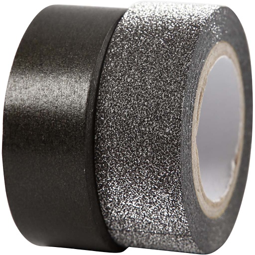 [CR25223] Ruban adhésif design, L : 15 mm, noir, 2 rouleau/ 1 Pq.