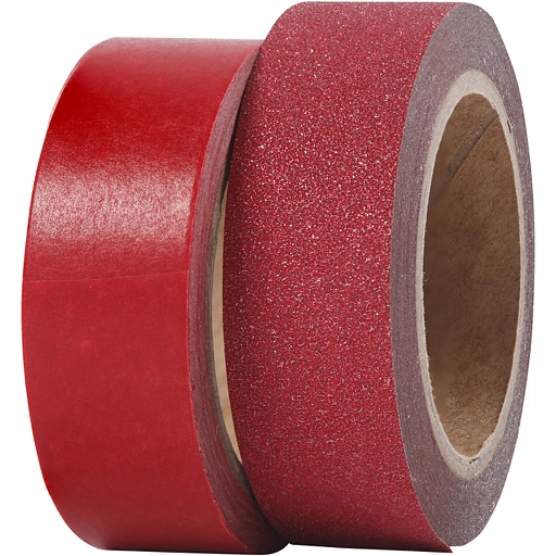[CR25232] Ruban adhésif design, L : 15 mm, rouge, 2 rouleau/ 1 Pq.