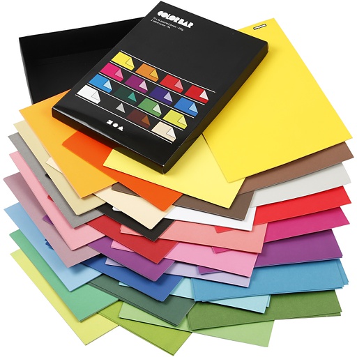 [CR25417] Papier Cartonné Color Bar, A4, feuille 210x297 mm, 250 gr, ass. de couleurs, 16x10 flles/ 1 Pq.