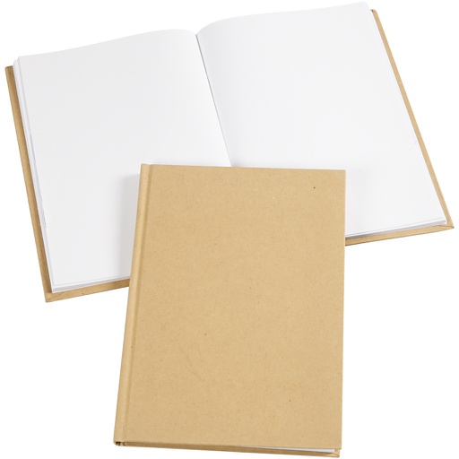 [CR26367] Notitieboek bruin craft, dikte 8 mm - A5 (blanco pagina's)