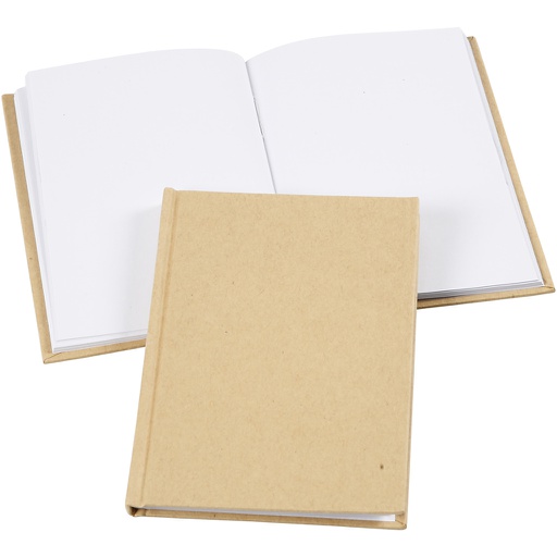 [CR26368] Notitieboek bruin craft, dikte 8 mm - A6 (blanco pagina's)