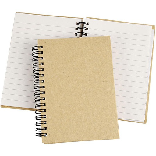 [CR265530] Notitieboek spiraal gebonden, bruin - A6 (gelijnde pagina's)