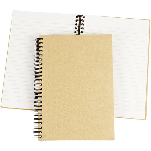 [CR265540] Notitieboek spiraal gebonden, bruin - A5 (gelijnde pagina's)