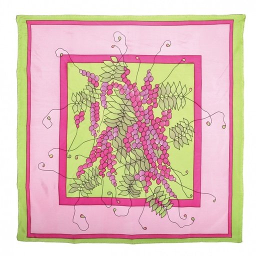 [GS90#VP002] CARRÉ 100% SOIE SERTI NOIR 90 X 90 CM GLYCINE