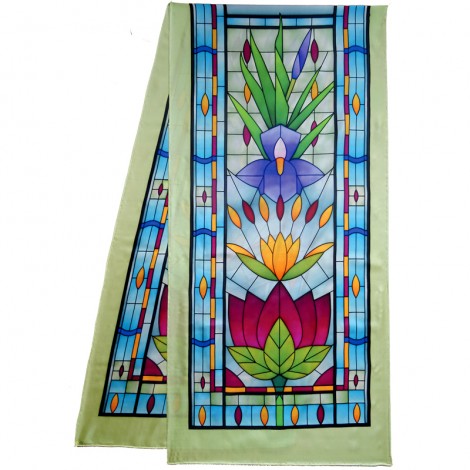 [GS180#PW126] ECHARPE LONGUE 100% SOIE SERTI NOIR 180 X 43 CM VITFLEUR