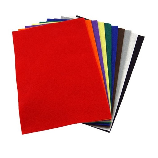 [2833AS2] Plaquettes Feutrine 1,5mm 20x30cm, 10 pièces assortiment de couleurs (2)
