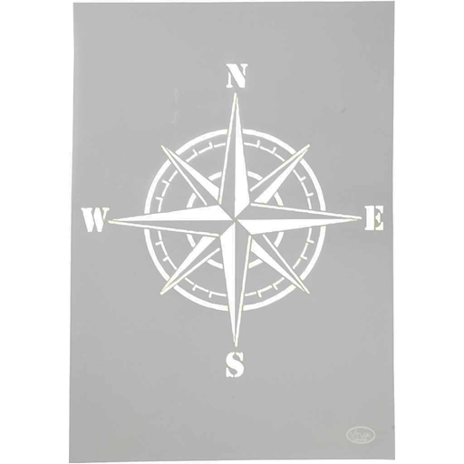 [CR26980] Pochoir, boussole, A4, feuille 210x297 mm, 1 pièce
