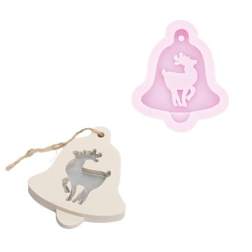 [UC106#0134] Siliconen mal, Rendier hanger 10,6cm x 9,2cm x 1,7cm