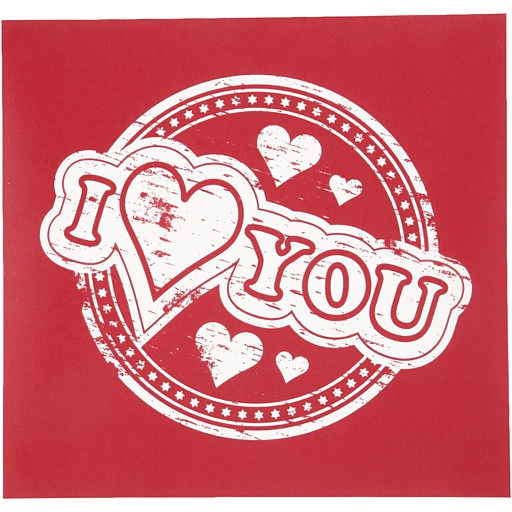 [CR27061] Screen stencil, I love you, vel 20x22 cm, 1 vel