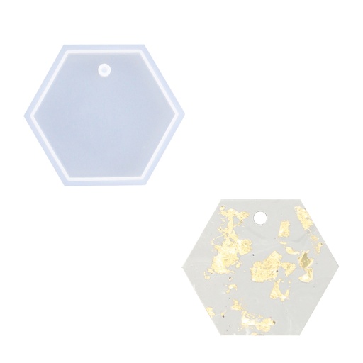 [UC106#0022] Moule en silicone 7cm - Pentagone avec oeil de montage