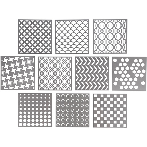 [CR27090] Sjabloon, afm 15x15 cm, dikte 0,31 mm, 10 vel/ 1 doos