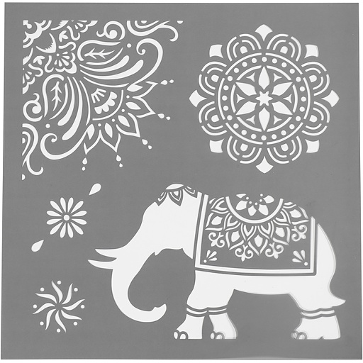 [CR27101] Pochoir, motifs ethniques, dim. 30,5x30,5 cm, ép. 0,31 mm, 1 flles