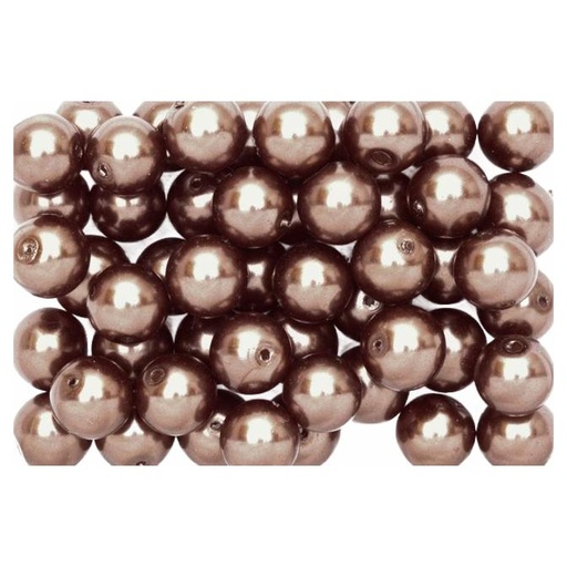 [P12#596] Perles de Cire , 8mm, 200gr, Brun