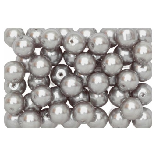 [P12#598] Perles de Cire , 8mm, 200gr, Gris