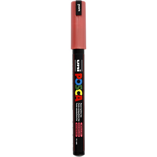 [CR272#860] Posca Marker, afm PC-1MR, lijndikte 0,7 mm, extra-fijn, rood metallic, 1 stuk