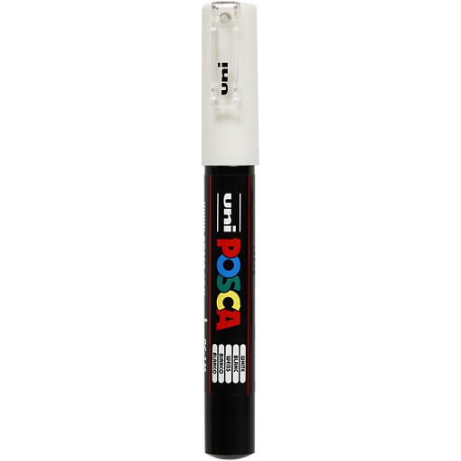 [CR273#052] Marqueur Posca, dim. PC-1M, trait 0,7 mm, extra fin, blanc, 1 pièce