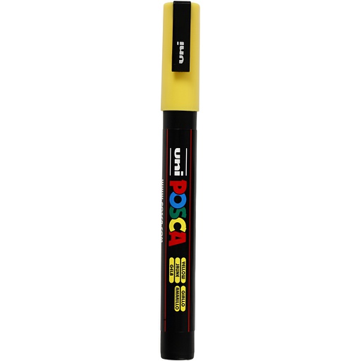 [CR274#044] Posca Marker, afm PC-3M, lijndikte 0,9-1,3 mm, fijn, geel, 1 stuk