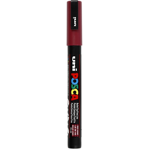 [CR274#050] Marqueur Posca, dim. PC-3M, trait 0,9-1,3 mm, fin, vin rouge, 1 pièce