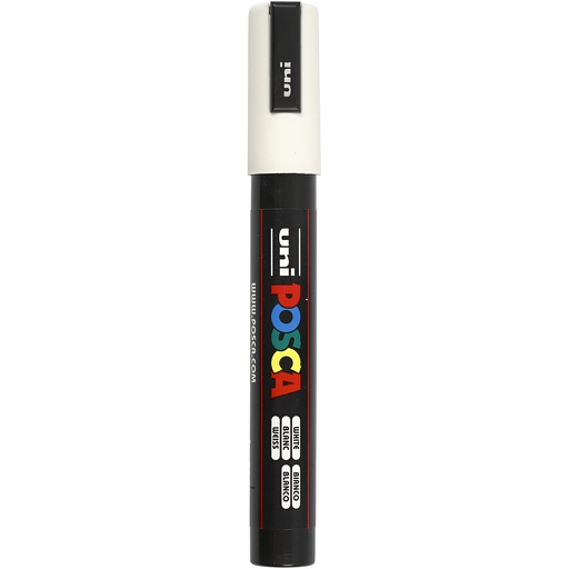 [CR276052] Marqueur Posca, dim. PC-5M, trait 2,5 mm, moyen, blanc, 1 pièce
