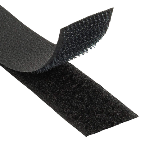 [008127] Velcro (haak+lus), 20mm, opnaaibaar, zwart, rol 25m