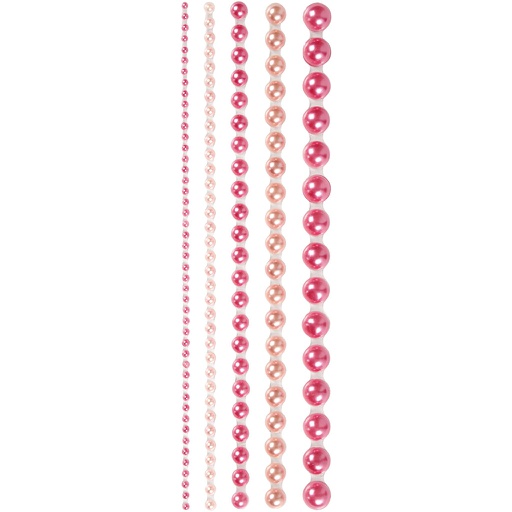 [CR28320] Demies perles, dim. 2-8 mm, rose, 140 pièce/ 1 Pq.