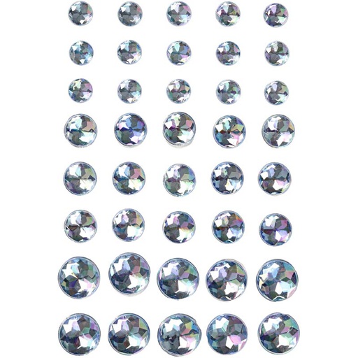 [CR28323] Pierres de strass, dim. 6+8+10 mm, bleu, 40 pièce/ 1 Pq.