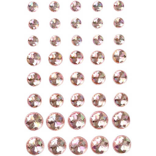 [CR28324] Pierres de strass, dim. 6+8+10 mm, rose, 40 pièces/ 1 Pq.