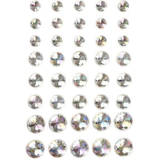 [CR28326] Strasstenen, afm 6+8+10 mm, kristal, 40 stuk/ 1 doos