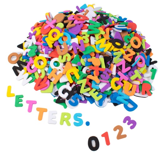 [P2471527] EVA Foam cijfers & Letters, H: 20 mm, d: 3 mm, zelfklevend - 1000 stuks
