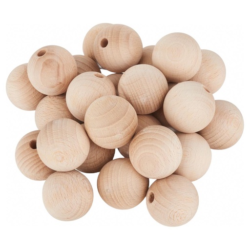 [P211025] Boules en Bois 25mm, 50 pièces