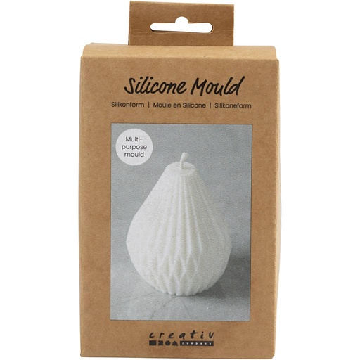 [CR371196] Siliconen Vorm, Geribbelde druppelvorm, H: 8 cm, d 7 cm, 1 doos