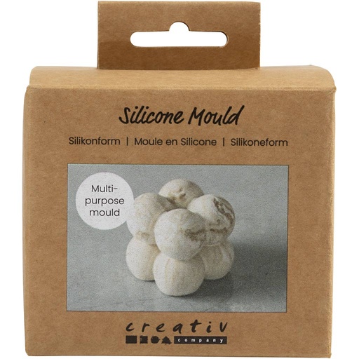 [CR371192] Siliconen Vorm, Vierkant met bubbels, H: 4 cm, 1 doos