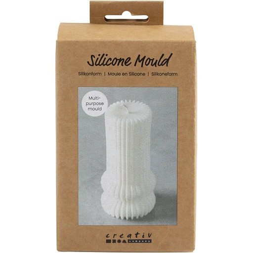 [CR371198] Moule en Silicone, Cylindre cannelé avec arcs, 12,5 cm, 6 cm, 1 Pq.
