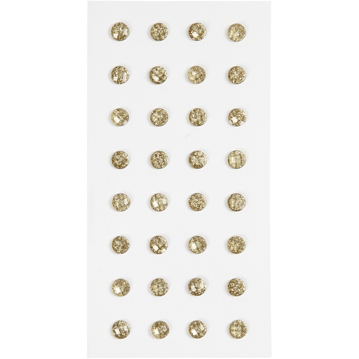 [CR283819] Pierres de strass, d: 8 mm, or, 32 pièce/ 1 Pq.