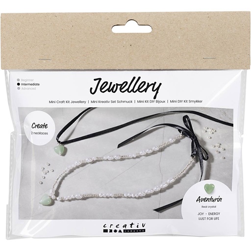 [CR977726] Mini Kit DIY Bijoux, Cœur d’aventurine, transparent, 1 Pq.
