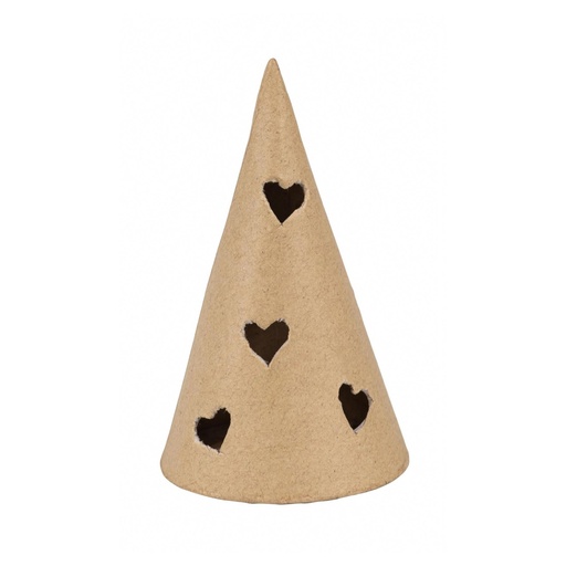 [DE-NO#066] Décopatch Noël - Bougeoir sapin avec coeurs 6x6x10,5cm