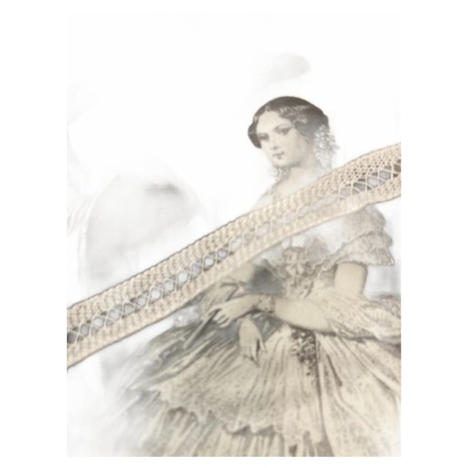 [604510-E] Lacetlint Ecru - 1 cm, 100 m