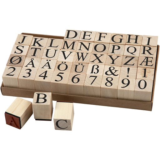 [CR28567] Set de tampons en bois, dim. 20x20 mm, ca. 15 mm, 45 pièces/ 1 Pq.