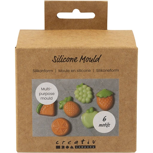 [CR37125] Siliconen vormen, Fruit, H: 1,8 cm, L: 4,5-6 cm, 6stuk/ 1 doos