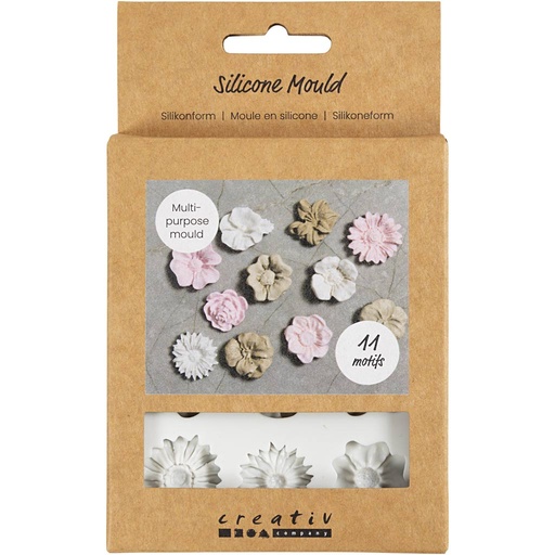 [CR371241] Moule en silicone, Marguerites, H : 0,5 cm, L : 2-2,5 cm, 1 pièce