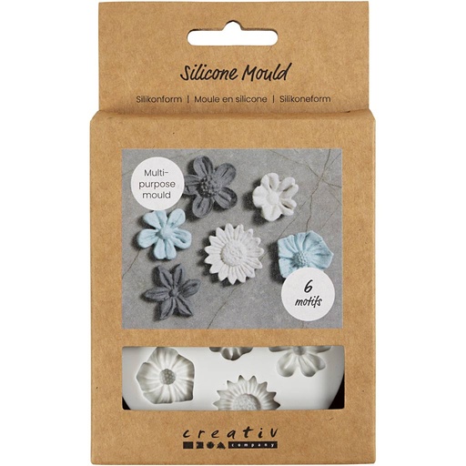[CR371242] Siliconen vormen, Bloem, H: 0,5 cm, L: 1,5-2,5 cm, 1 stuk